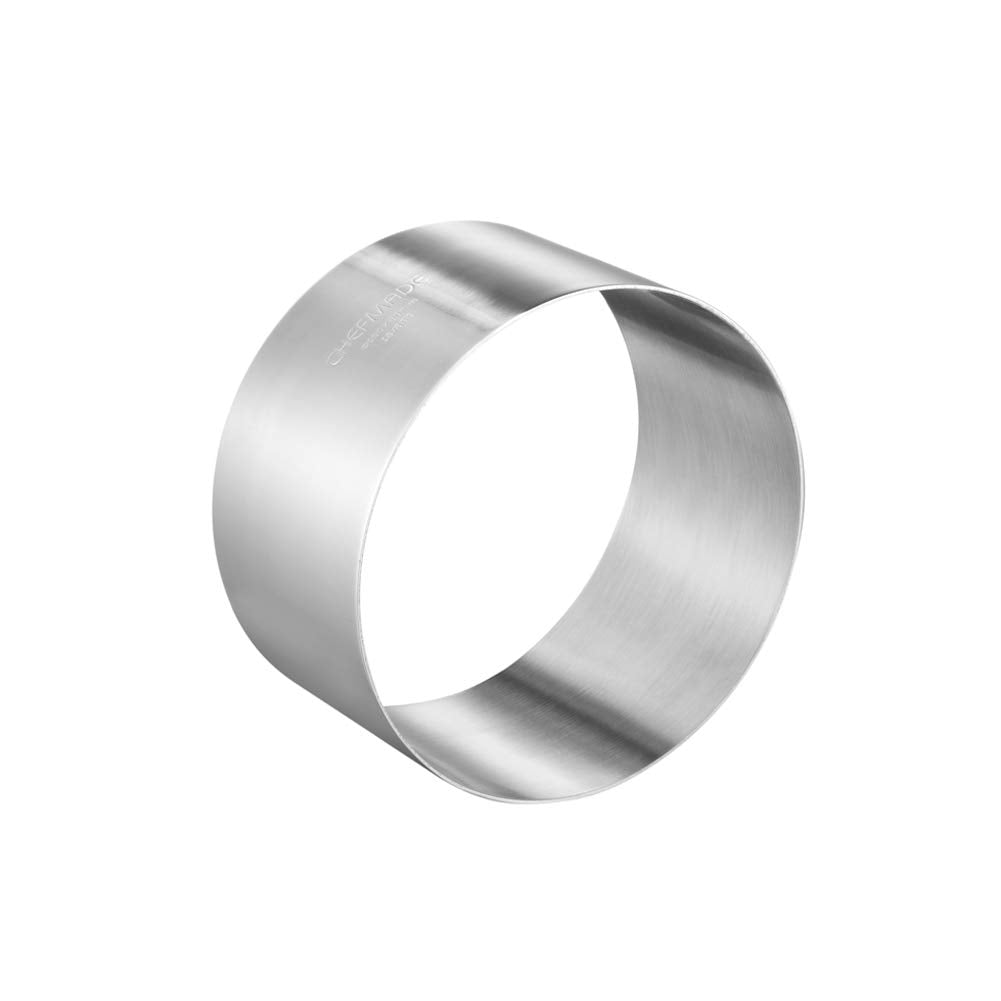 Chefmade Mousse Ring Mold, 6-Inch Round Non-Stick Seamless 18/8 Stainless Steel Food Molding