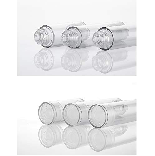 10 Pcs Clear Airless Pump Bottles,Refillable Empty Transparent Plastic Airless Lotion Pump Vacuum Container Diffuser Travel Size