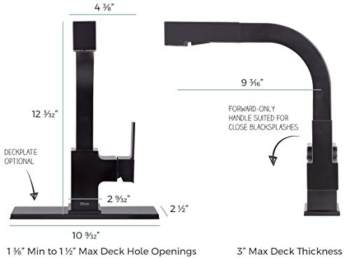 Pfister Arkitek Kitchen Faucet With Pull Out Sprayer, Single Handle, High Arc, Matte Black Finish, Lg534Lpmb