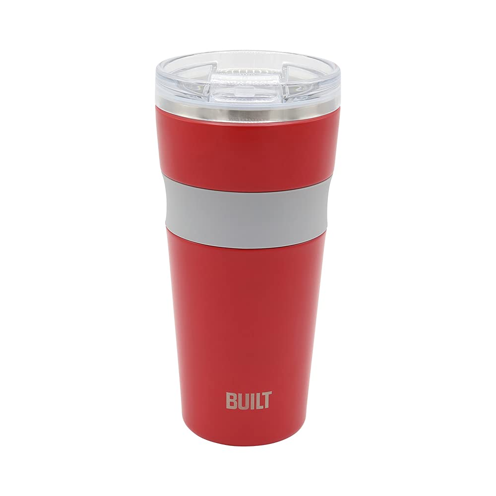 Built 24 Ounce Shasta Double Wall Vacuum Insulated Stainless Steel Coffee And Water Tumbler With Easy To Clean Flip To Open Lid,