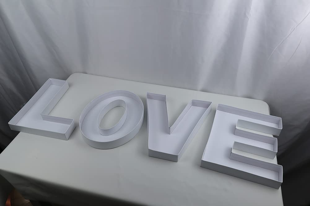 10 V Shaped Cardboard Letter Mache Chocolate Sweets Candy Container Box (White,V )