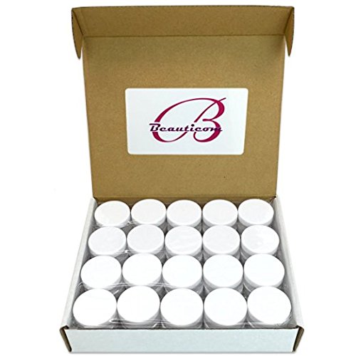 (Quantity: 20 Pieces) Beauticom 10G/10Ml Round Clear Jars With White Lids For Small Jewelry, Holding/Mixing Paints, Art Accessor
