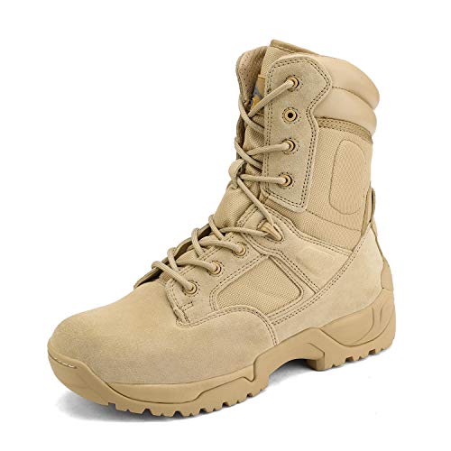 Nortiv 8 Mens Military Tactical Work Boots Side Zip Hiking Motorcycle Combat Bootie Sand Size 13 M Us Response