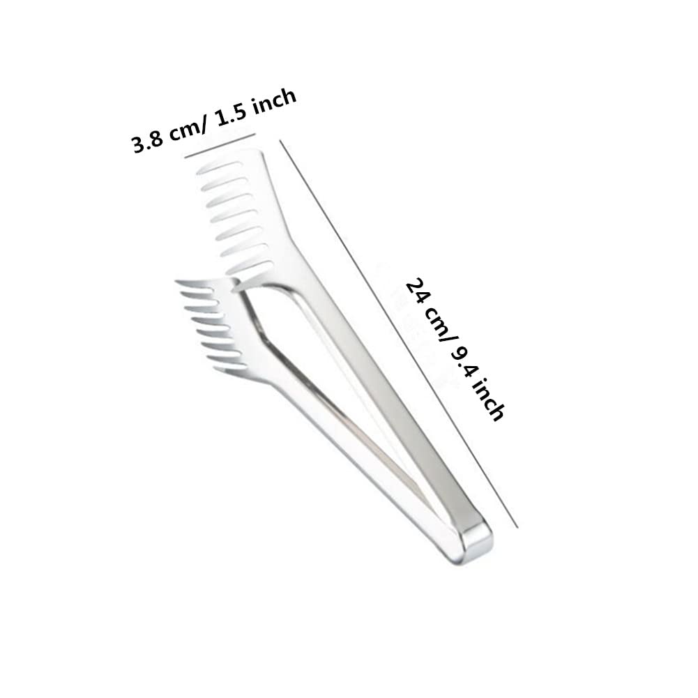 2 Pack Stainless Steel Pasta Tong, Large 9.4'' Stainless Steel Spaghetti Serving Tongs, Comfortable Grip Design Pasta Server Ute