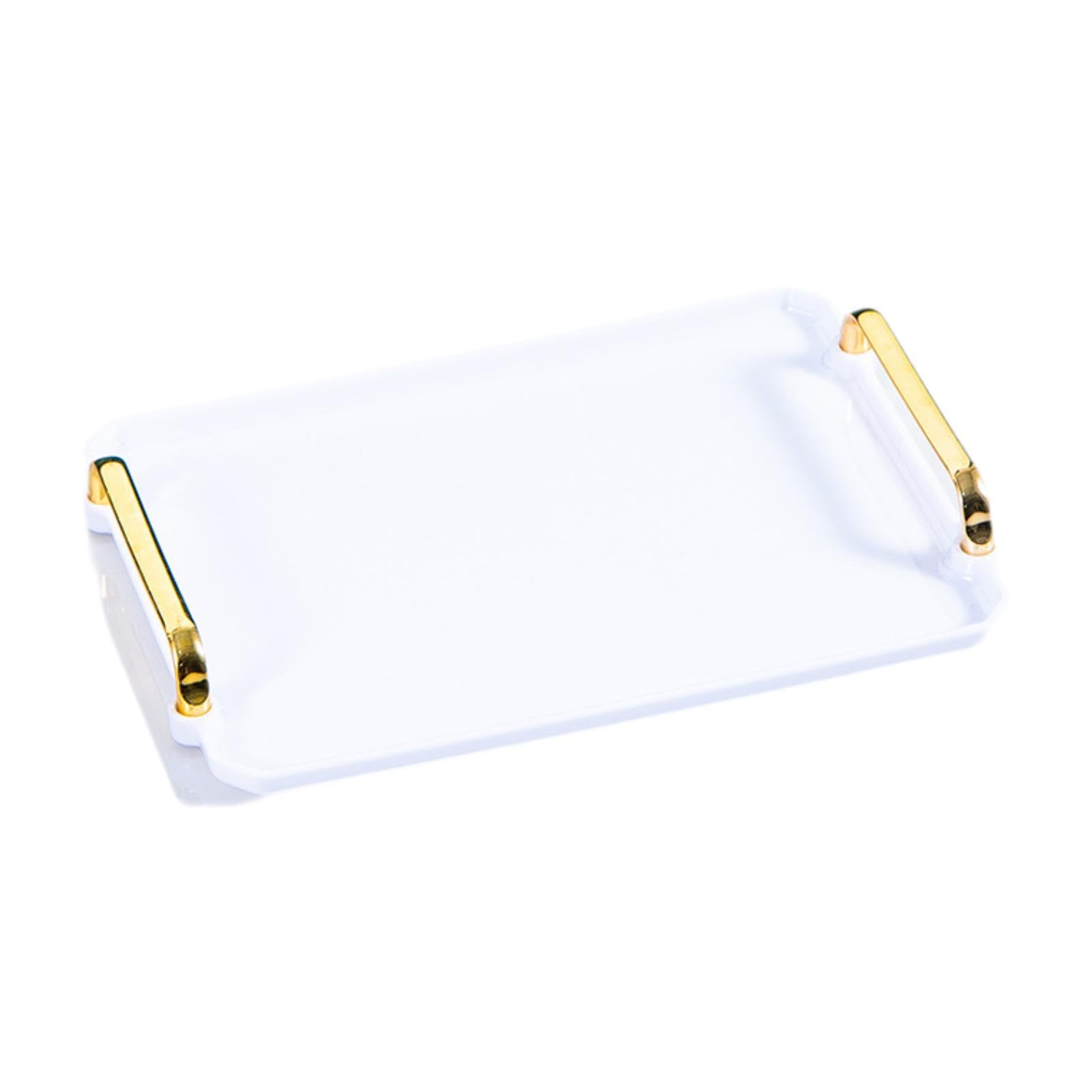 Calandis Serving Tray Rectangular Modern Cosmetic Storage For Desk Coffee Table Hotel L White | Trays | Dinnerware & Serving Dis