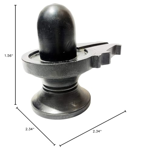 Athizay Stone Shivling  6 Cm  Black  Compact Idol For Pooja, Car Dashboard, Gifting