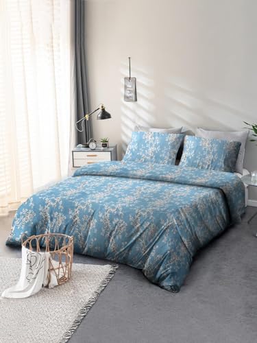 Cortina 120 Tc 100% Microfiber Printed Double Bedsheet Set With Two Pillow Case | King Bedsheet Set|Breathable And Skin Friendly