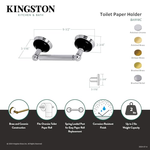 Kingston Brass BA9118BN Water Onyx Toilet Paper Holder  Brushed Nickel