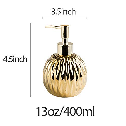Mozacona Ceramic Relief Soap Dispenser Lotion Bottle With Stainless Pump