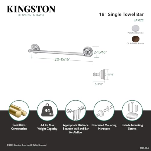Kingston Brass BA912ORB Laurel 18'' Towel Bar  Oil Rubbed Bronze