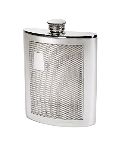 Wentworth Pewter Barley Pewter Kidney Flask,Hip Flask, Spirit Flask, 6oz capacity.