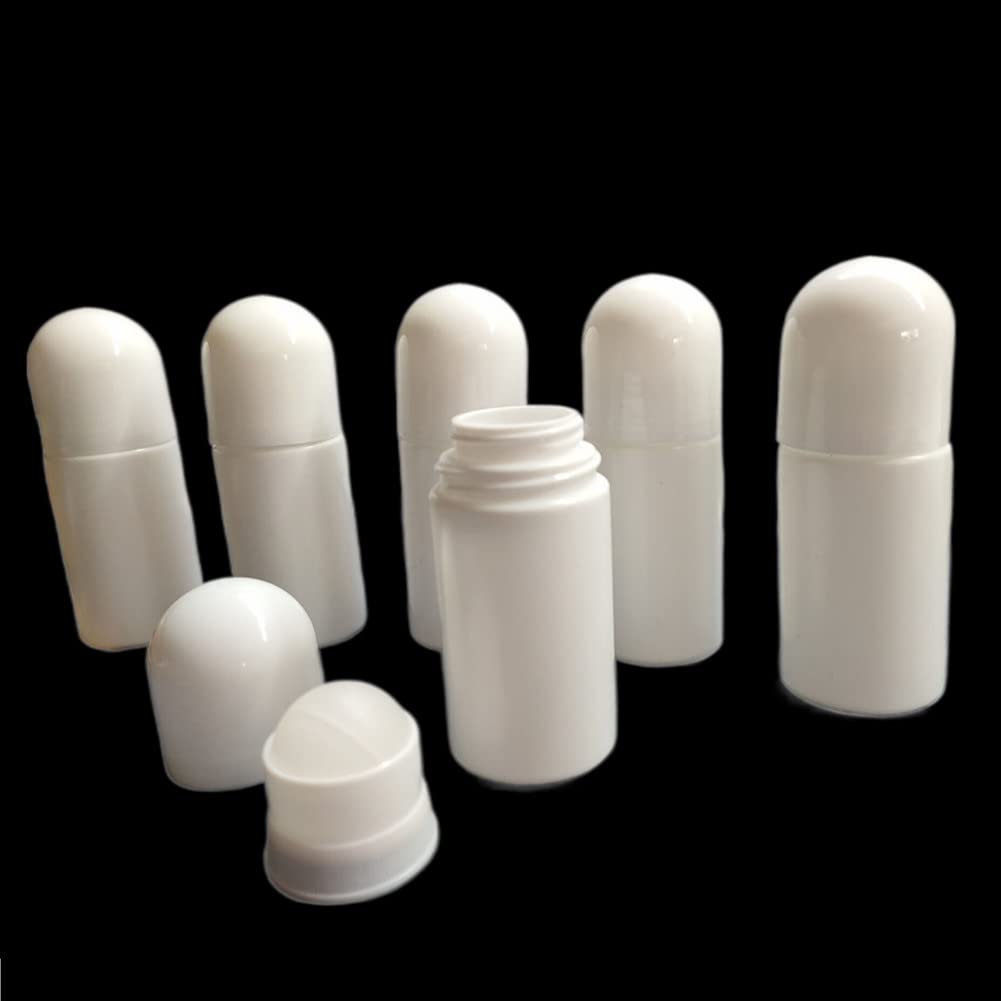 50ml Empty Refillable Roll On Bottles, Plastic Rollerball Bottles Reusable LeakProof Refillable Roll On Deodorant Bottles Conta