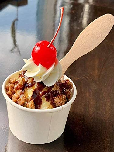 Concession Essentials 500 Count Wooden Biodegradable Tasting Spoons - 5 Inch Eco Friendly Taster Spoons - Perfect For Sampling F