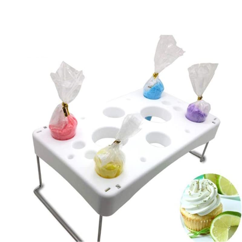 Wlsanx Piping Bag Shelf Decorating Bag Rack Cake Decorating Frosting Bag Rack Stainless Steel Feet Cake Tools Diy Baking 12 Cavi