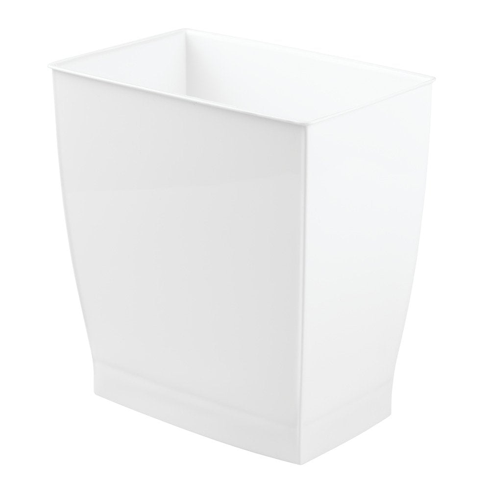 TRASH CAN MONO RECT WHT (Pack of 1)