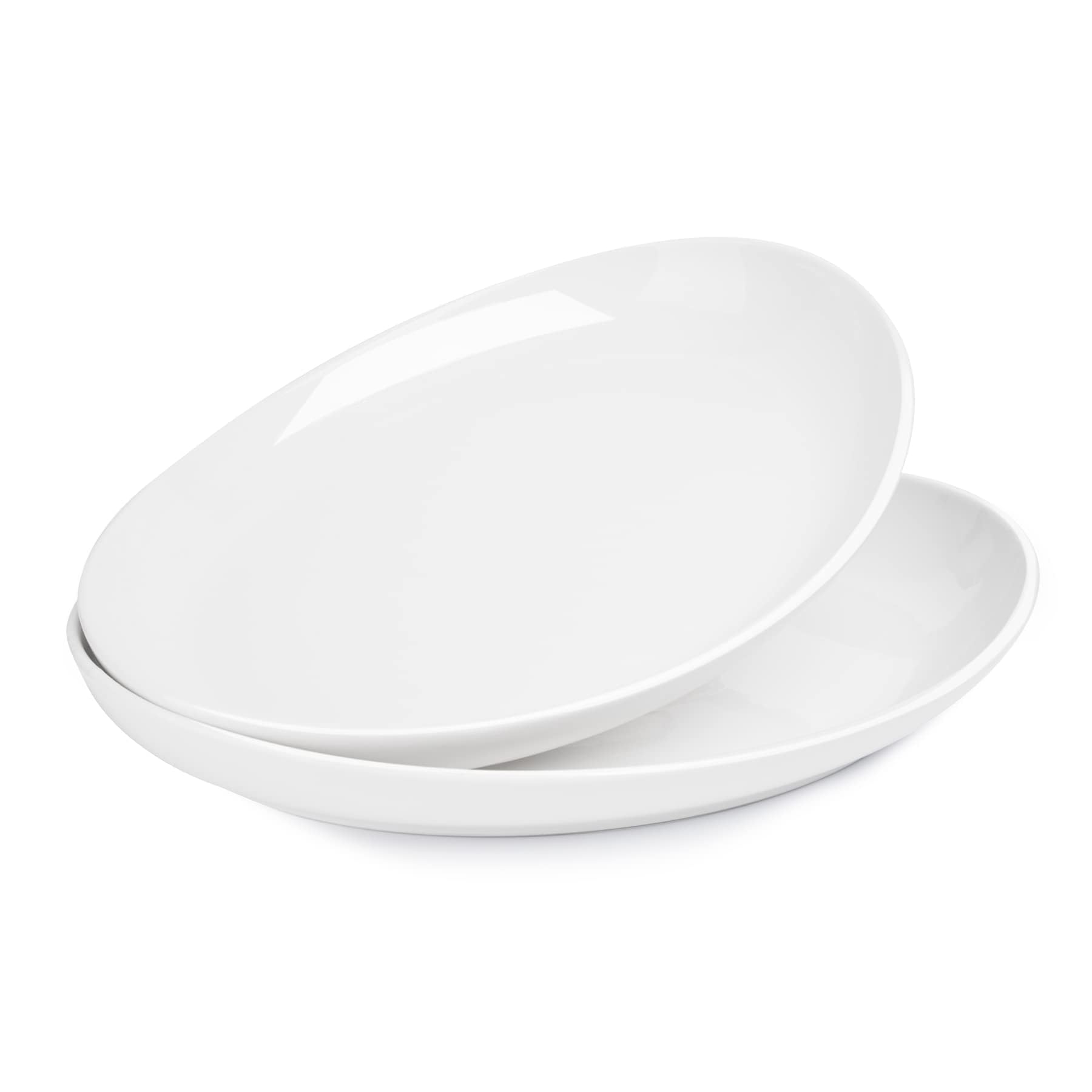 Sweese Oval Serving Platters, 14.5 Inch White Porcelain Serving Platters For Party, Large Oval Serving Trays Serving Plates For
