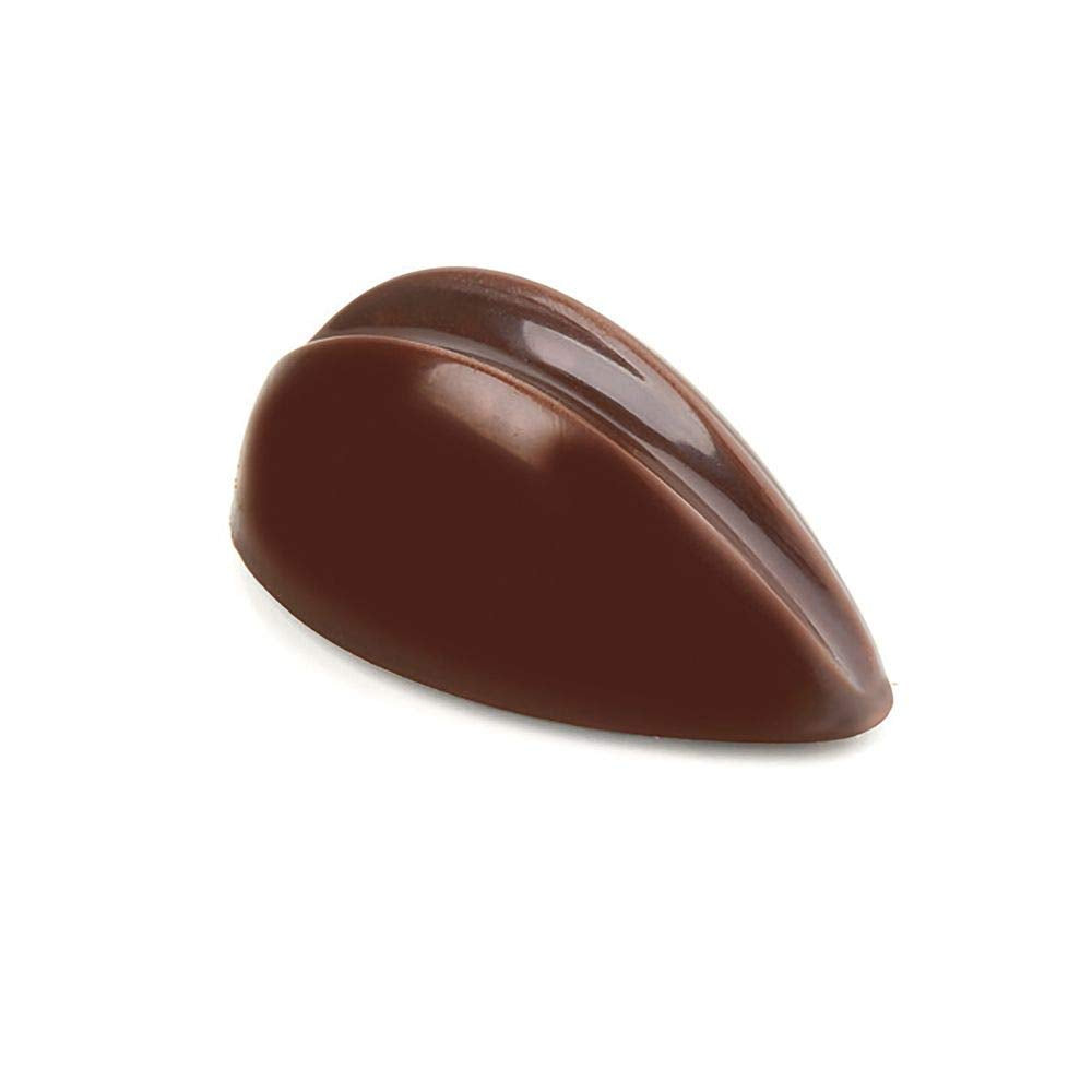 Pavoni Polycarbonate Chocolate Bonbons Mold, Grooved-Teardrop Mound 21 Cavities