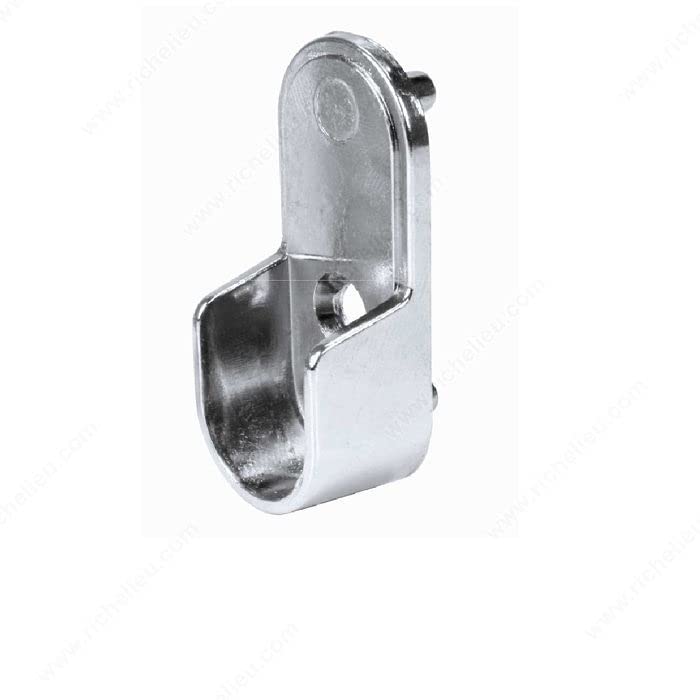 Closet Rod Kit - Oval Rod, 92 Inch (2337Mm) Long With 6 End Caps And Center Support. (Chrome)