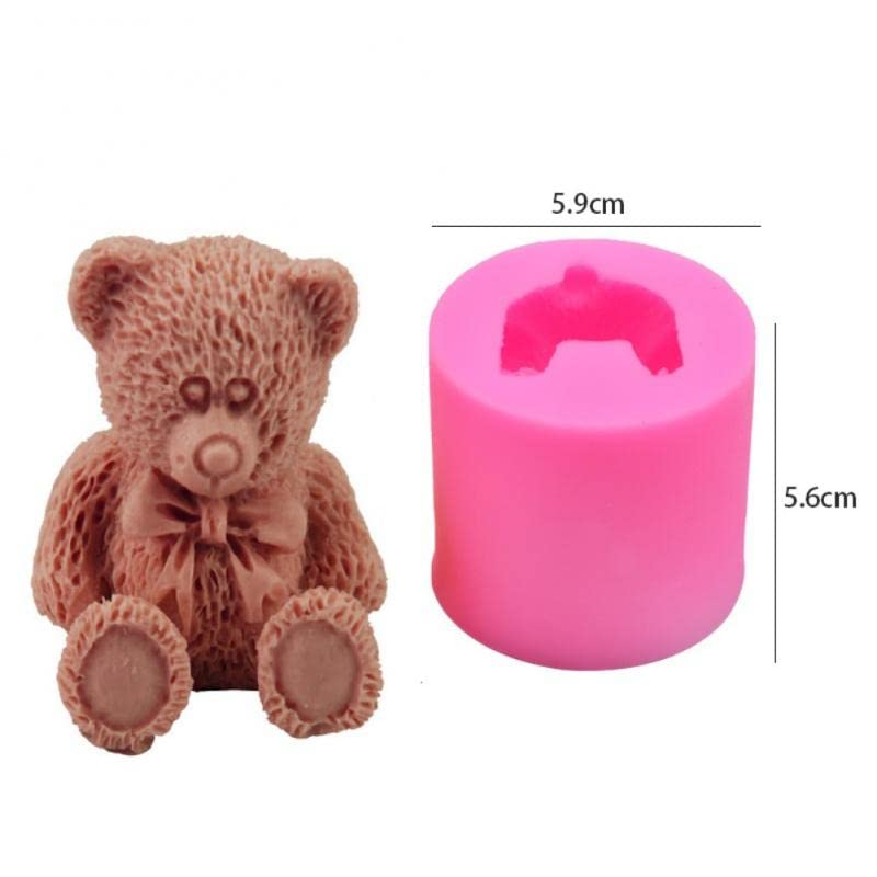 2Pcs 3D Baby Teddy Bear Silicone Molds For Handmade Soap Fondant Candy Making Tools Teddy Bear Chocolate Mold Desserts Ice Cube