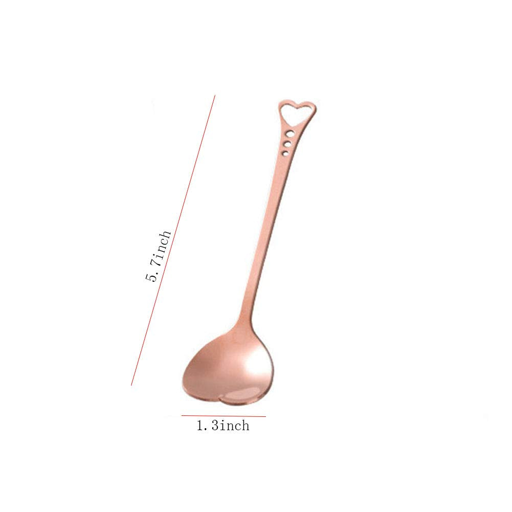 Shengding Stainless Steel Dessert Spoon Creative Cute Heart Shaped Espresso Spoons Kitchen Accessory For Cake Tea Sugar Ice Crea