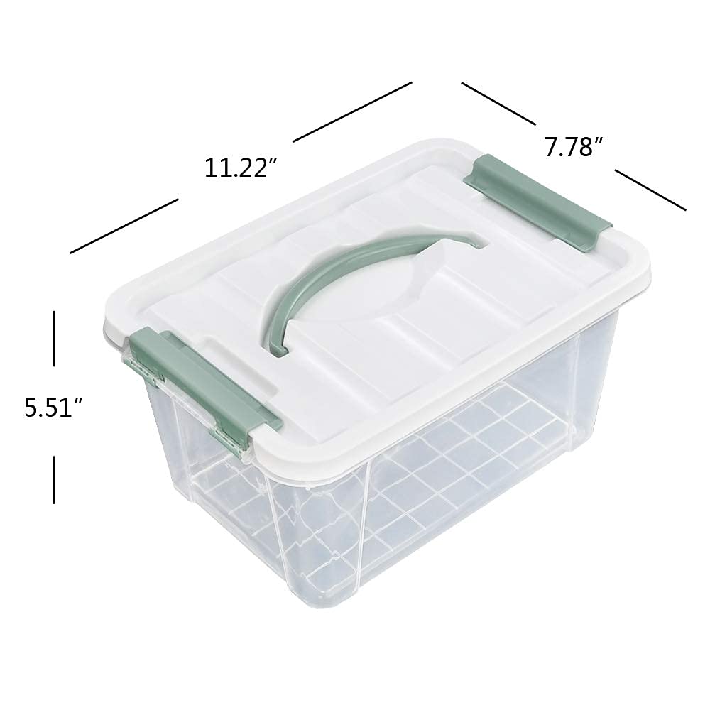 Yarebest 6-Pack Clear Latch Box, 6 Quart Plastic Storage Box With Lid