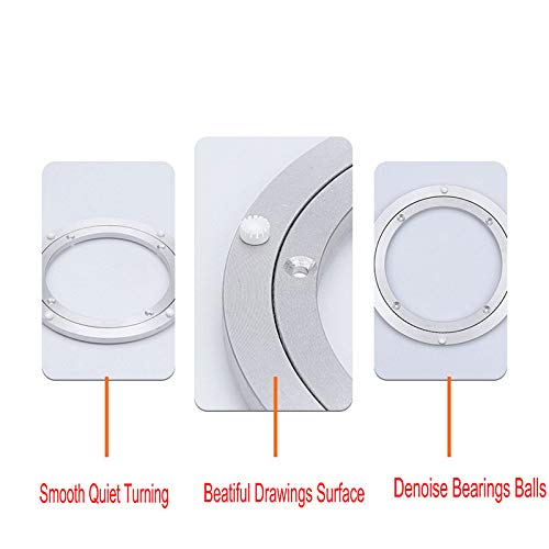 Dailydanny Aluminum Heavy Duty Lazy Susan Rotating Turntable Bearing Swivel Plate Hardware for Dining-Table (24 inch (12mm))