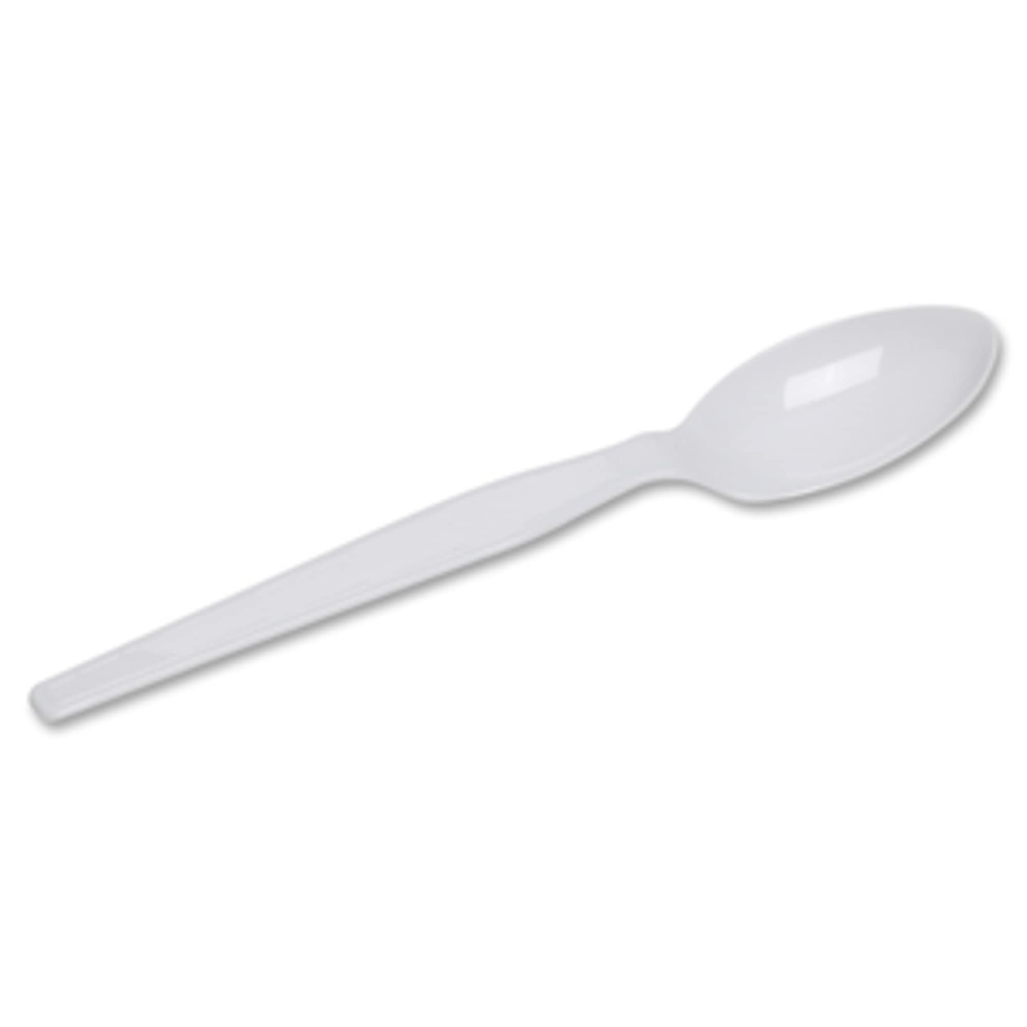 Dixie Th207 Plastic Cutlery Heavyweight Teaspoons, White (Pack Of 100)