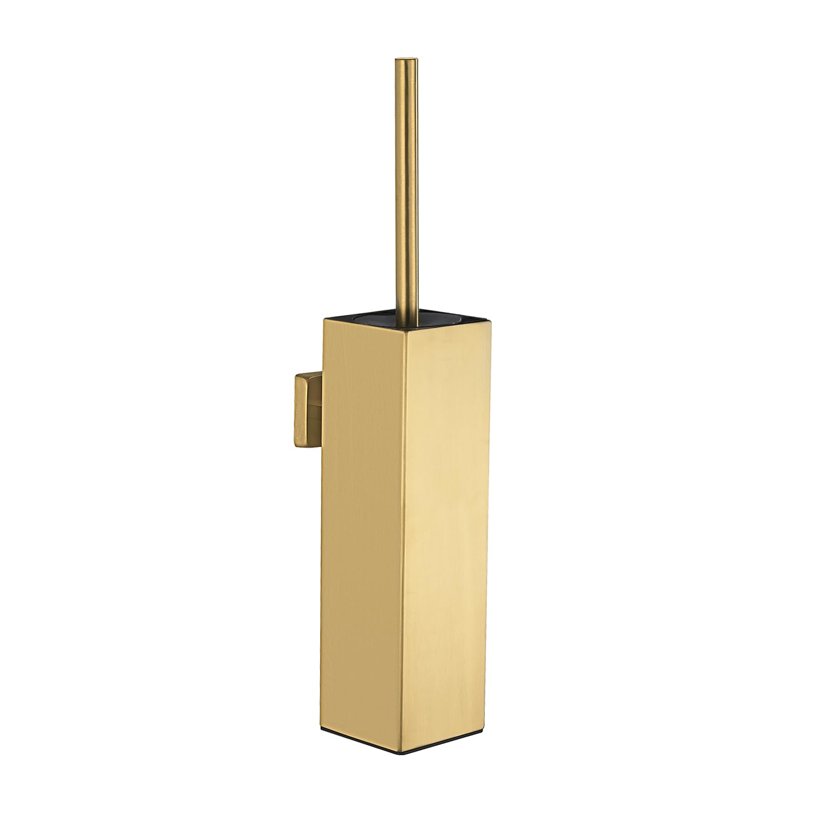 Tinyrow Toilet Brush Holder Wall Mounted Toilet Brushes For Bathroom With Holder Toilet Bowl Brush Square Brushed Gold