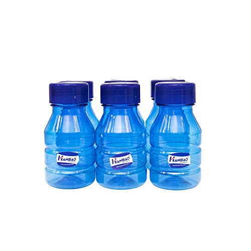 Hanbao Small Pet Water Bottle, 250Ml (Pack Of 6) Blue