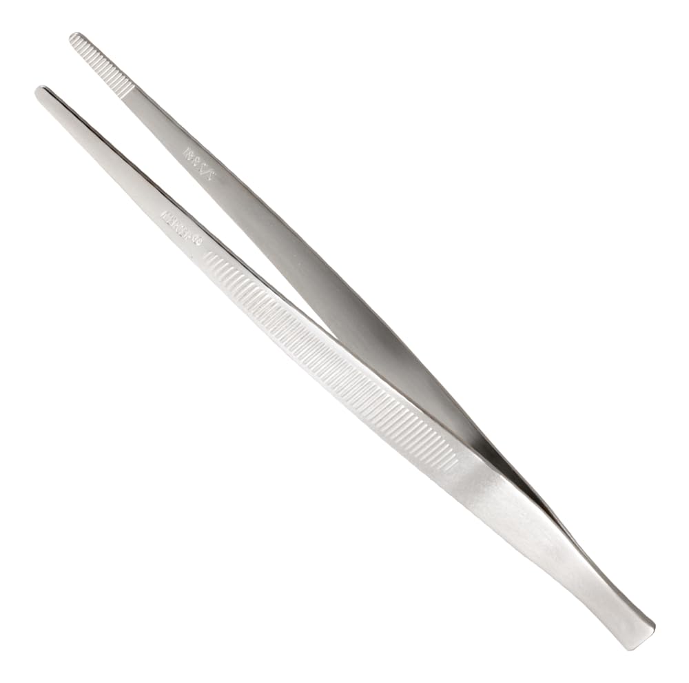 Mercer Culinary 18-8 Stainless Steel Chef Plating Tongs, Straight Tip, 6-1/8 Inch