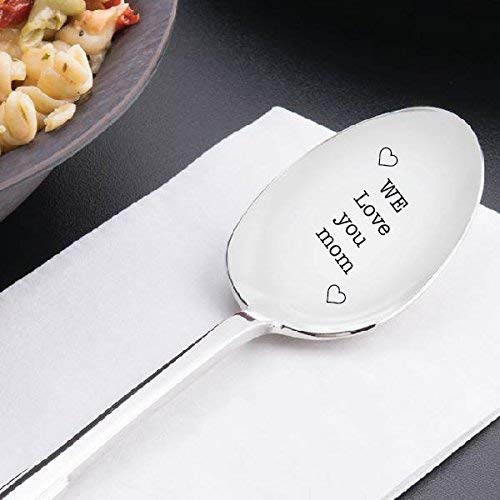 Gifts For Mom - We Love You Mom Birthday Gift For Mom | Chistmas Gift | Gift For Women | Engraved Spoon - 7Inch