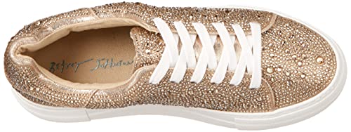 Betsey Johnson Womens Sidny Sneaker, Light Gold, 55
