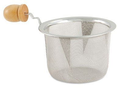 3In Diameter Stainless Steel Mesh Strainer With Wooden Handle