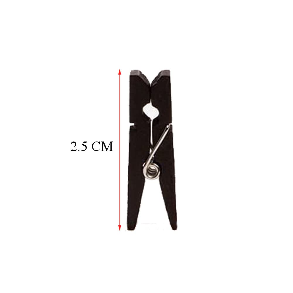 Gca Diy Wooden Pins For Scrapbooking Wood Crafts, Mini Clothespins 100 Per Pack 1'' Black