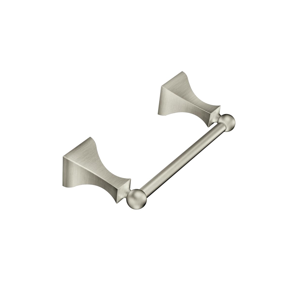 Moen Retreat Brushed Nickel Double Post Pivoting Toilet Paper Holder, Wall Mounted Toilet Roll Holder, Dn8308Bn