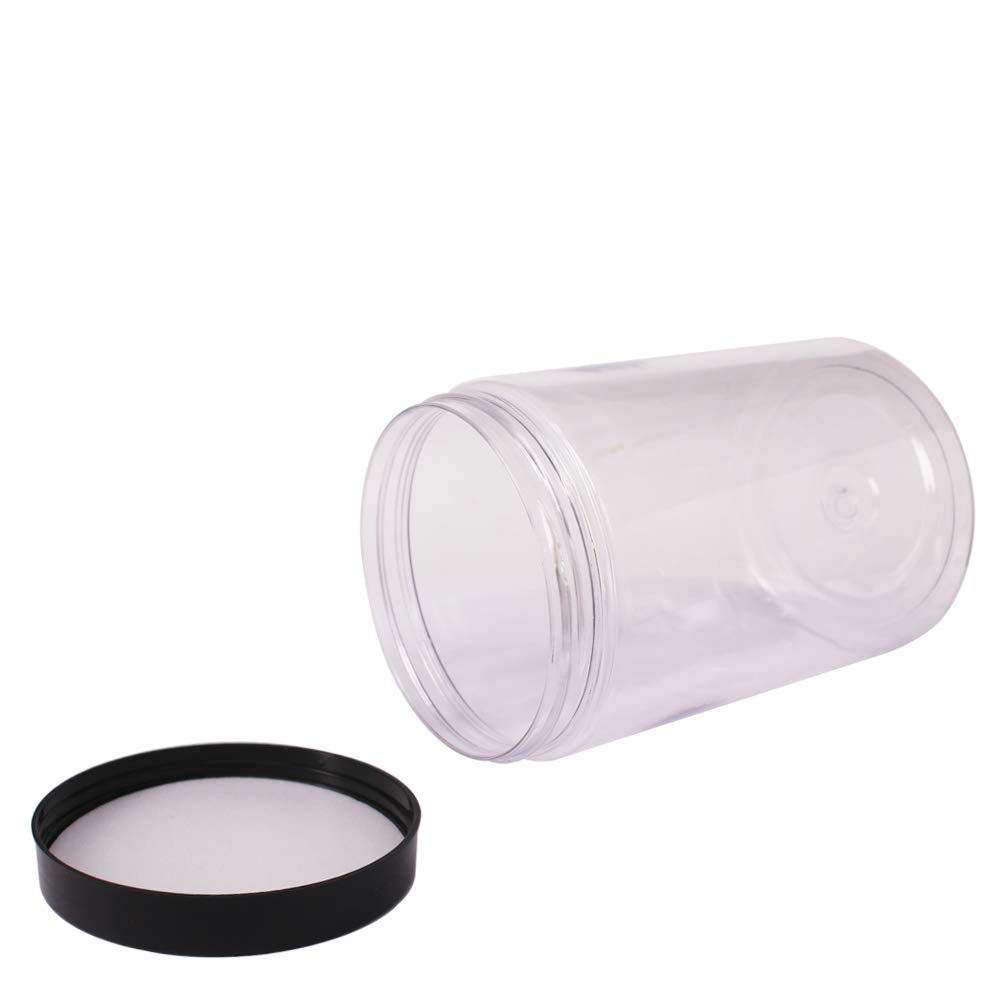 zmybcpack 8 Pack 25 oz Plastic Jars With Lids  Extra Labels  1 Pen  Clear PET Seal Jar for Food Storage Wide Opening Storage jar For Dry Food  Peanut  Powder  Kitchen & Craft Storage