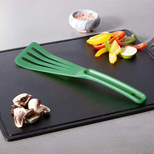Mercer Culinary Hell'S Tools Hi-Heat Slotted Spatula, 12 Inch X 3.5 Inch, Green