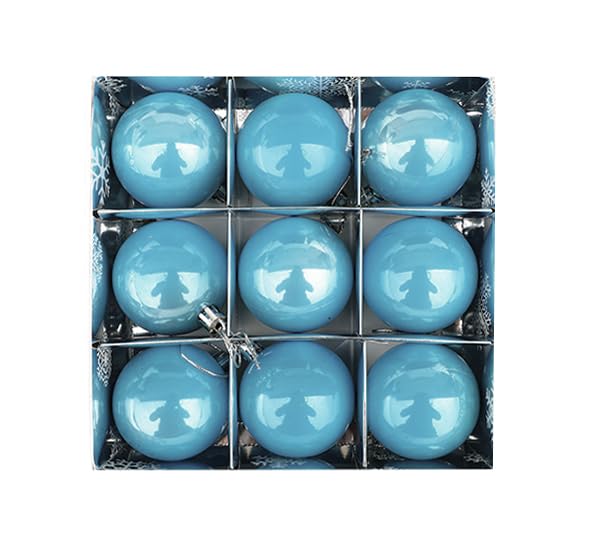 YYCRAFT Shiny Pearly Christmas Ball Ornaments 8CM Faux Glass Ball for Christmas Decoration Box Set (9 Pack,Shiny Orange)