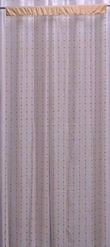 Pindia 7Ft Fancy Round Sparkling Plastic Strings Bead Hanging Curtain Golden Door Window String Beads Thread Sheer Rod Room Hang