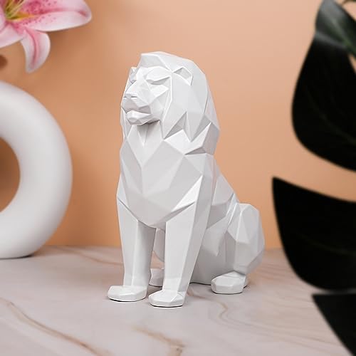 Artarium Geometric Sitting Lion Decorative Showpiece For Home Decor Office Decor Animal Figurines Gifts Antique Design (Sitting