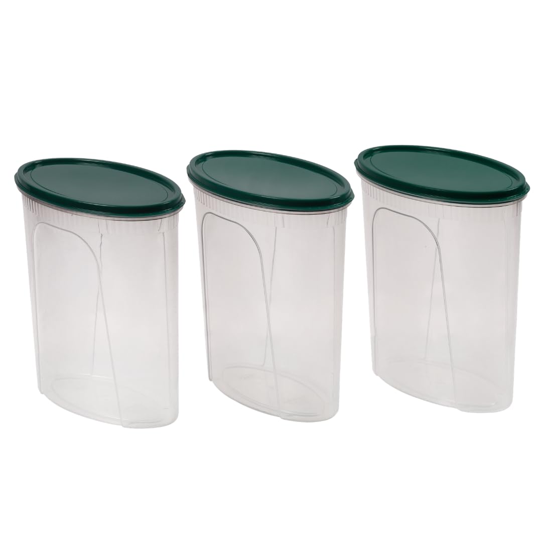 Unica 3Piece Oval Plastic Food Storage Container Set With Airtight Lids | Reusable Multipurpose Kitchen Storage Boxes For Fridg