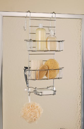 Zenna Home Hanging Shower Caddy, Over The Door, Rust Resistant, With 2 Storage Baskets, Soap Dish, Razor Holders And Hooks, Bath