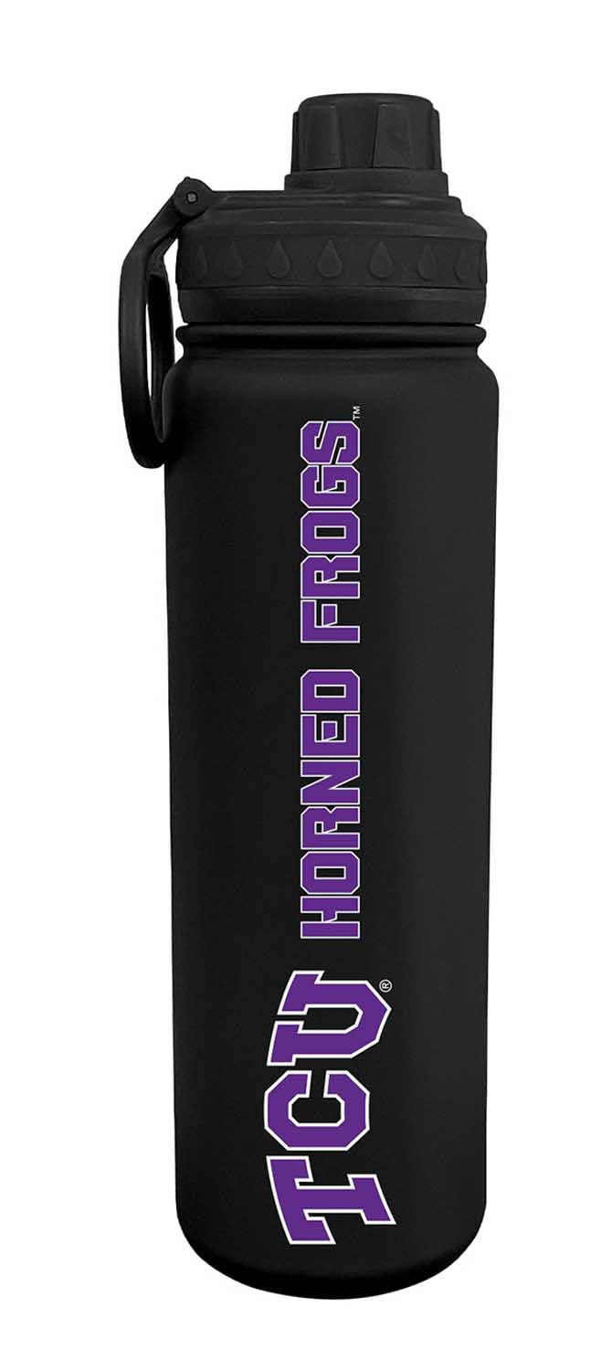 Campus Colors Ncaa Stainless Steel Water Bottle - Twist On Cap - 24 Oz - Carry Clip - Keeps Your Drinks Hot Or Cold For Hours (T