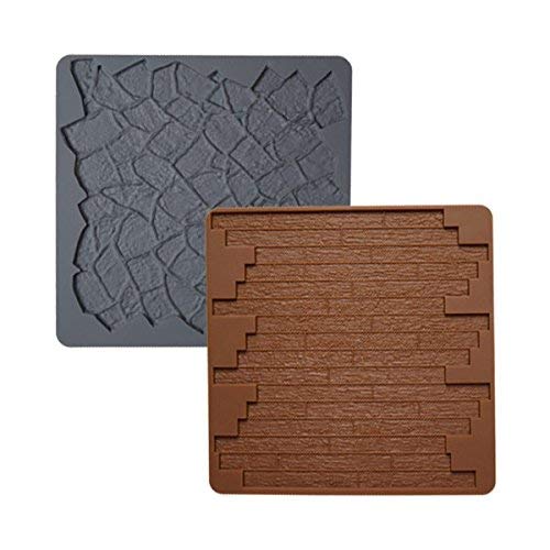 Wilton Texture 2-Piece Mold Set, Cobblestone/Wood
