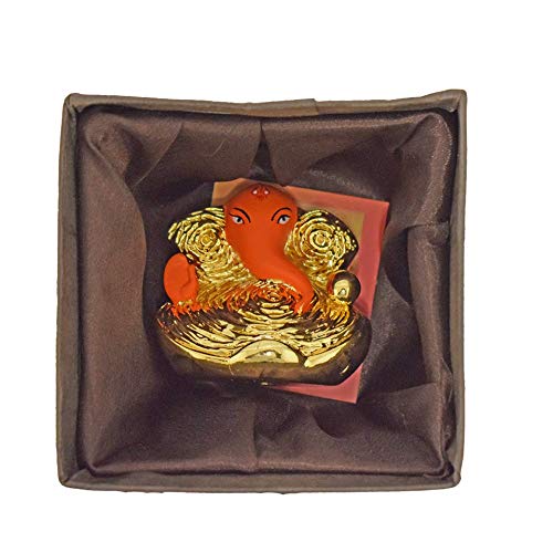 Puja N Pujari Gold Plated Very Divin Ganesh - - Vinayaka/Ganapathi/Ganesh Ji/Ganesha Idols