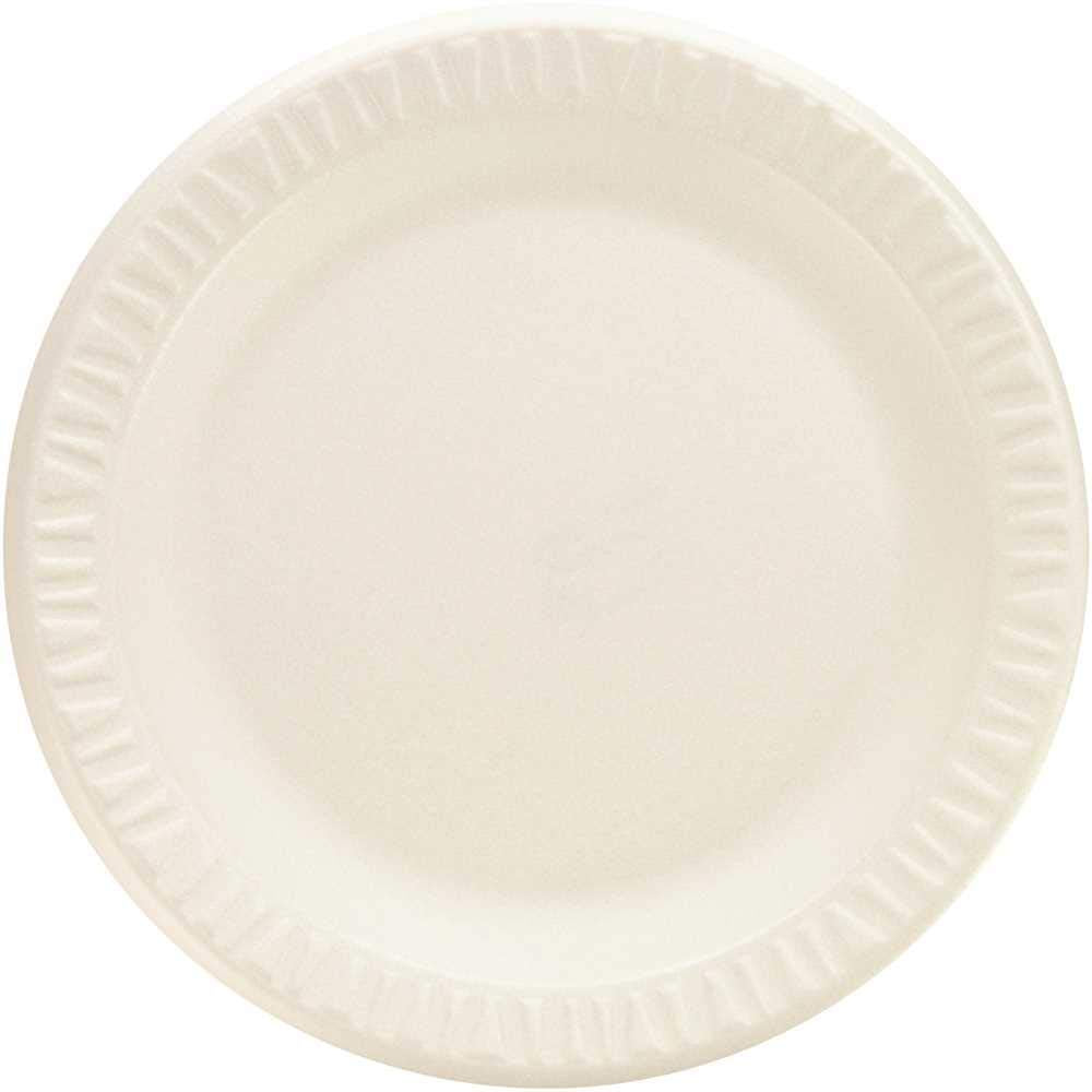 Dart Concorde Non-Laminated Foam Plates, 9 Inch Diameter, White, 125/Pack