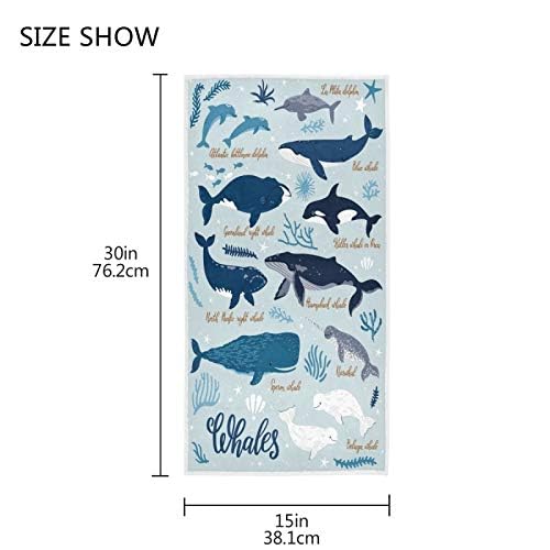 Qugrl Whales Guest Hand Towels For Bathroom Ocean Sea Kitchen Dish Towel Multipurpose Soft Quality Premium Fingertip Bath Towel