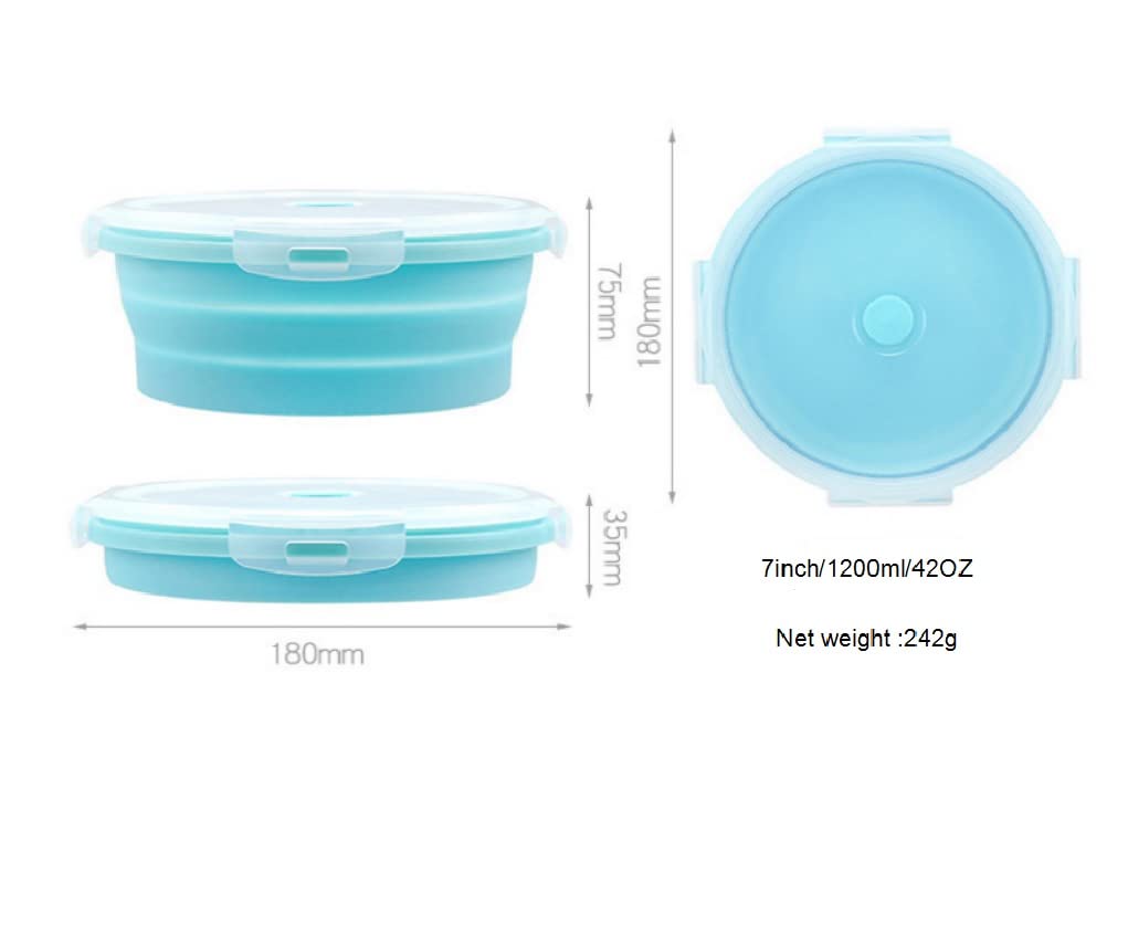 Trrcylp 3Pack Collapsible Silicone Food Storage Containers With Lid 40Oz Foldable Lunch Bowl For Microwave Freezer Dishwasher Sa