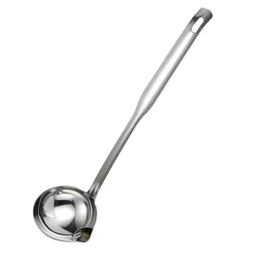 Anu Limen Stainless Steel Oil Separator Ladle, Grease Strainer Skimmer Spoon, 12.6 x 3.3 in Silver Soup Ladle for Hot Pot and Br