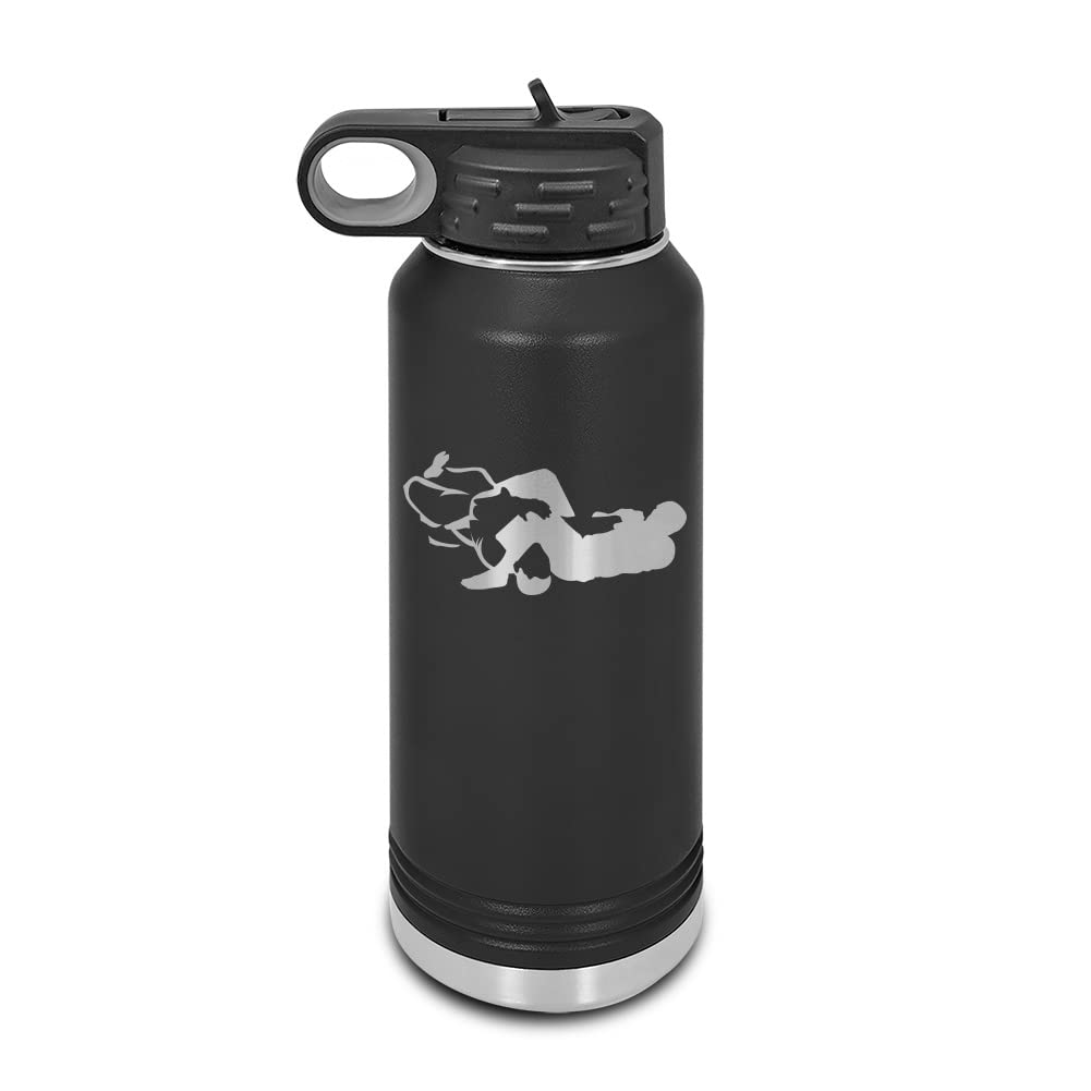 RDW BJJ Laser Engraved Water Bottle Customizable Polar Camel Stainless Steel with Straw  brazilian jiu jitsu armbar submission 